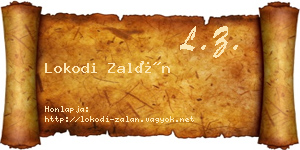 Lokodi Zalán névjegykártya